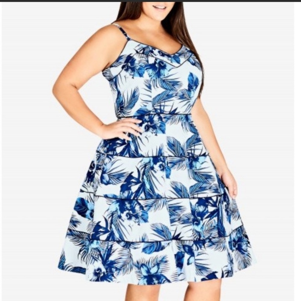 NWT City Chic Blue Hawaii Dress Sun Dress